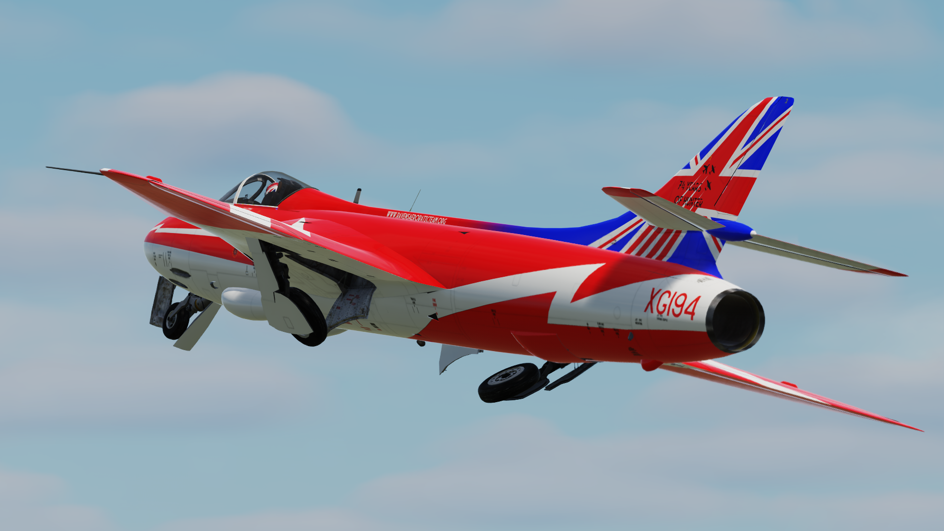 Hawker Hunter F6 in flight